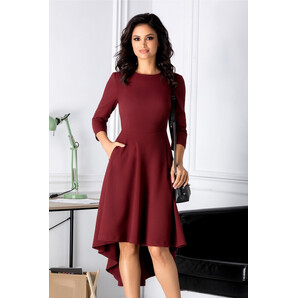 Rochie Brise bordo asimetrica cu buzunare