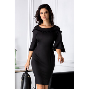 Rochie Caroline neagra cu ciucurei