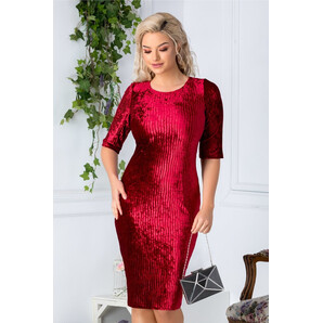 Rochie Caty Burgundy din catifea