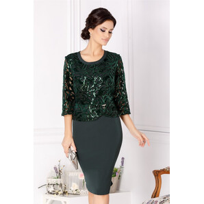 Rochie Dariana verde cu paiete