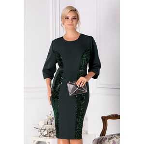 Rochie Grace conica cu paiete verde