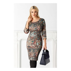 Rochie Hanna cu imprimeu abstract colorat