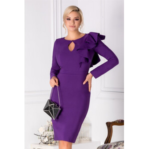 Rochie LaDonna violet cu volane la umar