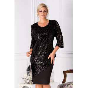 Rochie Patte neagra cu broderie din paiete