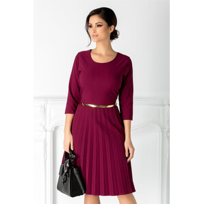 Rochie Taby bordo clos plisata