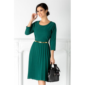 Rochie Taby verde clos plisata