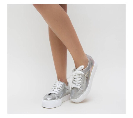 Pantofi Casual Mobet Argintii