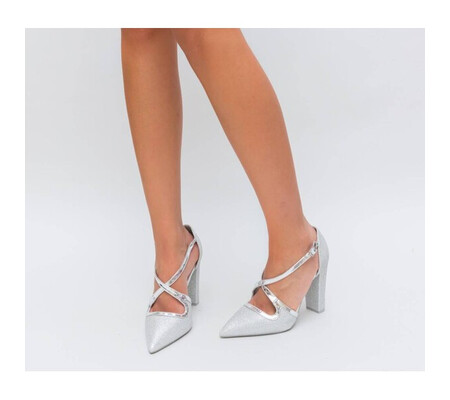 Pantofi Tiran Argintii