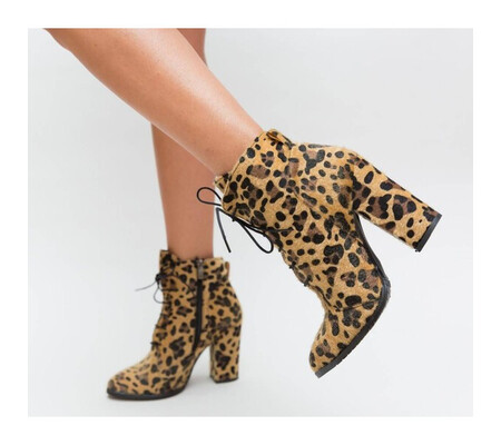 Botine Bardo Camel Leopard