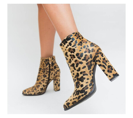 Botine Somex Camel Leopard