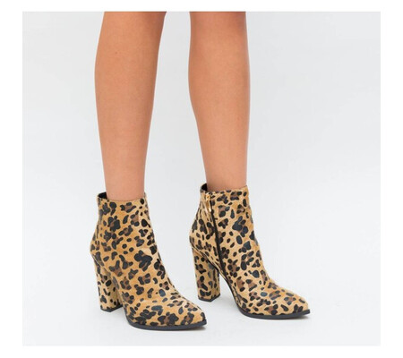 Botine Somex Camel Leopard