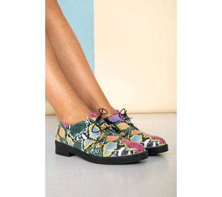 Pantofi josi multicolori cu design snake print