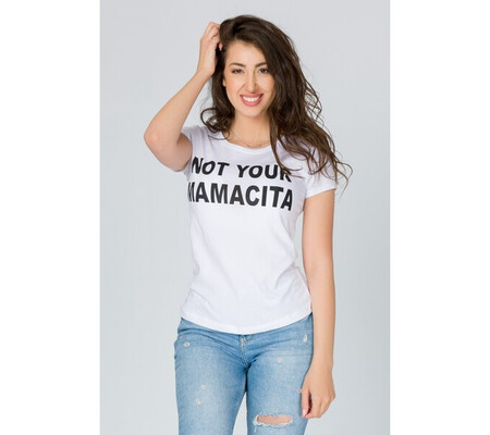 Tricou Mamacita alb cu imprimeu text