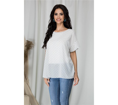 Bluza Teresa alba cu buline