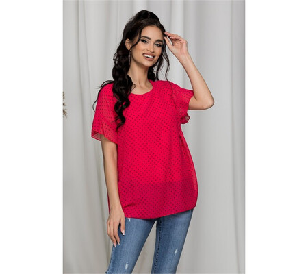 Bluza Teresa fucsia cu buline