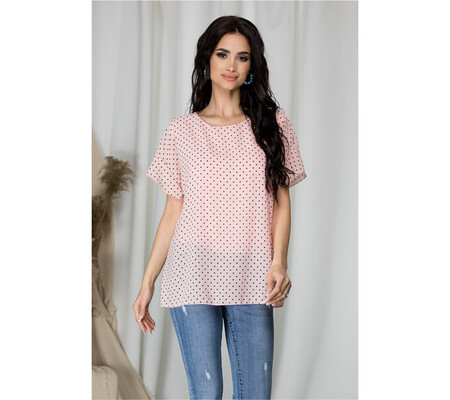 Bluza Teresa roz somon cu buline