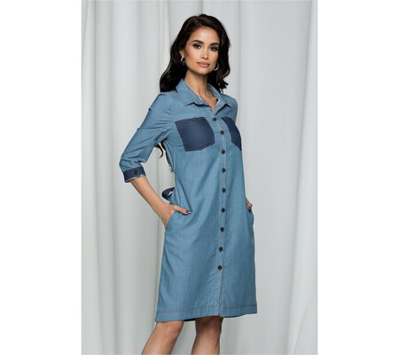 Rochie Adria din denim tip camasa