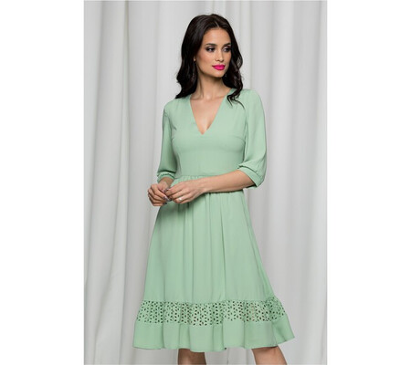 Rochie Moze verde mint cu volanas in partea inferioara