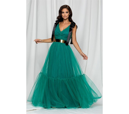 Rochie Dy Fashion Vanda lunga verde din tulle