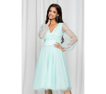 Rochie Ella Collection Madi verde mint din tulle