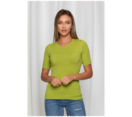 Bluza Cori verde lime cu maneci scurte