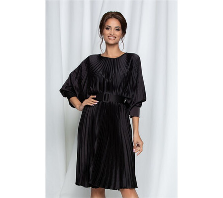 Rochie Suzana neagra plisata