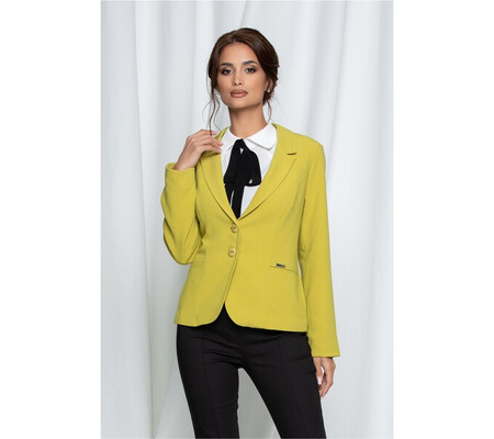 Sacou scurt Alexandra lime cu buzunare