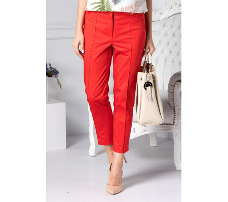 Pantalon Dalida rosii cu dunga office