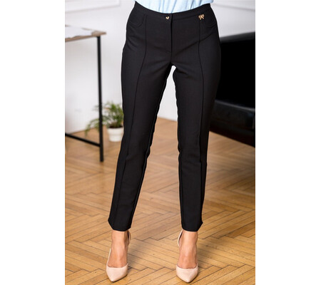 Pantaloni ABBY negri office cu dunga