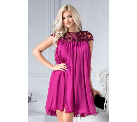 Rochie Artista Dilara fucsia cu broderie