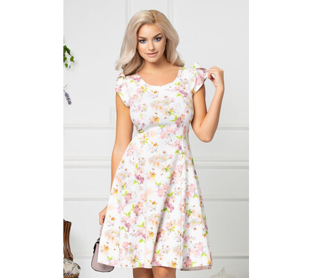 Rochie Blossom alba de vara cu imprimeu floral