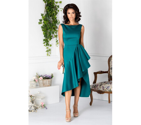 Rochie Brise verde de ocazie asimetrica