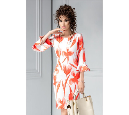 Rochie Leonard Collection Aissa cu imprimeu oranj