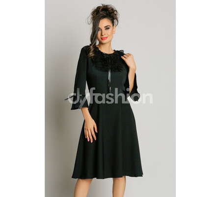 Rochie Rosaline Neagra cu Volanase din Dantela