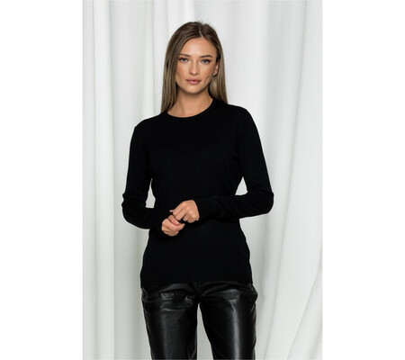 Bluza Carina neagra casual din tricot