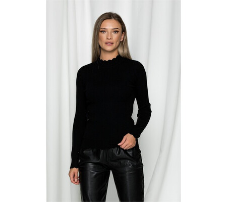 Bluza Samia neagra cu guler cu model