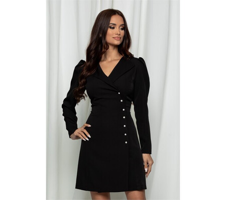 Rochie Ella Collection Anca neagra tip sacou