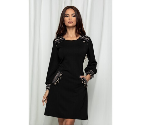 Rochie Ella Collection Erika neagra cu paiete