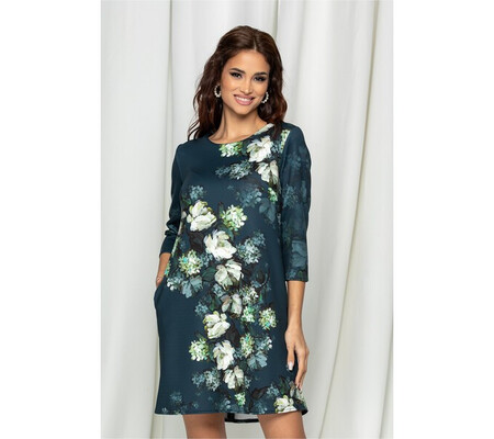 Rochie Lori bleumarin cu imprimeu floral