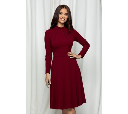 Rochie Moze bordo cu pliuri la bust