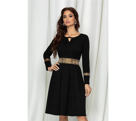 Rochie Moze neagra cu broderie