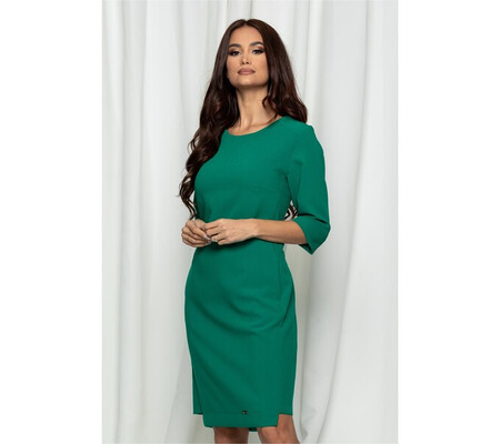 Rochie Patricia verde cu buzunare