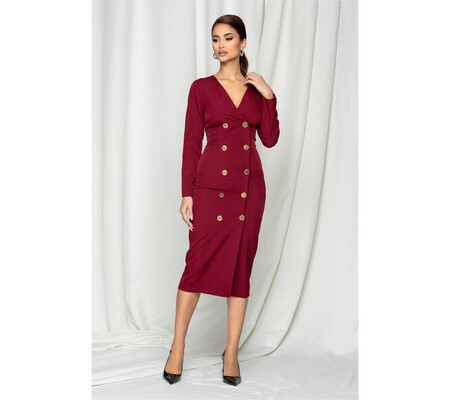 Rochie Dy Fashion bordo tip sacou