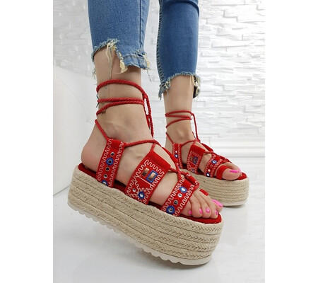 Sandale Platforma Celia Red #901K