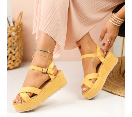 Sandale Platforma Polly Yellow #915K