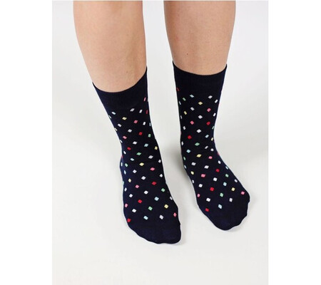 Sosete cu buline colorate The Happy Toe Small Dots Dark Navy