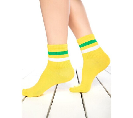Sosete galbene cu dungi colorate Socks Concept SC-1541-3