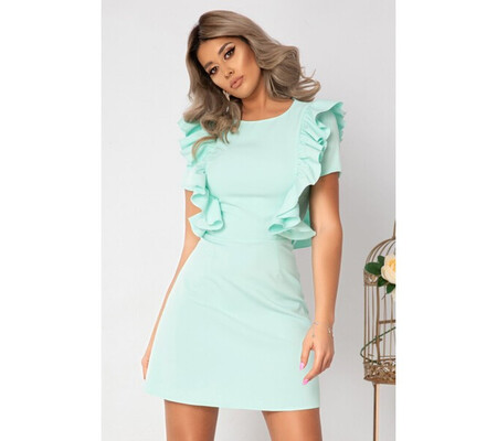 Rochie Atmosphere de zi mint cu volanase