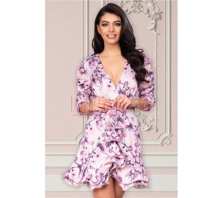 Rochie de zi scurta cu imprimeu floral Atmosphere