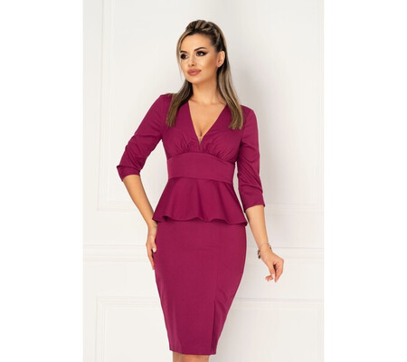 Rochie MBG eleganta conica cu peplum in talie